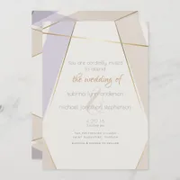 Modern Contemporary Geometric Mushroom Violet Invitation