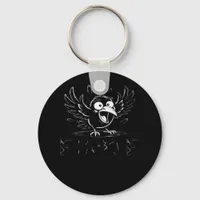 Crow, Retro F-Caw-F Bird Crow Funny Crow Bird Cawi Keychain