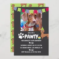 Dachshund Dog Birthday photo invitation