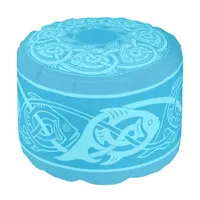 Celtic Knotwork Fish in Blue Pouf