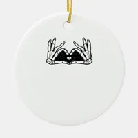 Skeleton Hands The Of A Heart  Ceramic Ornament