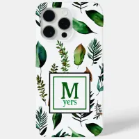 Green Foliage Botanical Nature Personalized iPhone 15 Pro Max Case