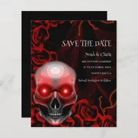 Budget Black red floral moody gothic skull hallowe