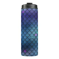 Glitter Mermaid Scale Pattern Thermal Tumbler