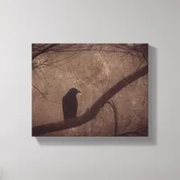 Crow in Tree Canvas Print