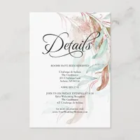 DETAILS  | Coral Aqua Teal Cascading Foliage Enclosure Card