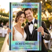 Elegant 43rd Opal Wedding Anniversary Celebration Selfie Frame