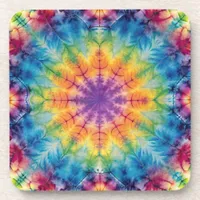  Tie Dye Spiral in Purple Beverage Coaster