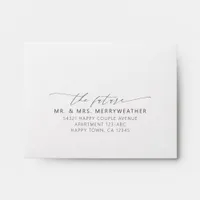 Elegant Beach Seashell Modern Script Wedding RSVP Envelope