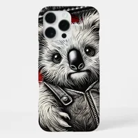 Koala Wearing a Leather Vest on Jacket Surface iPhone 16 Pro Max Case