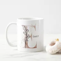 Monogram Initial Modern Letter E Boho Personalized Coffee Mug