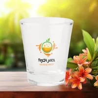 Yellow Minimalist Orange Fruit Juice Shot Glasses