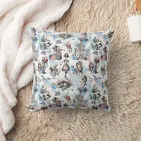 Alice's Friends Retro Fantasy inspired by Reading Throw Pillow
