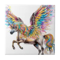 Colorful Pegasus Ceramic Tile