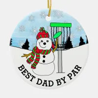 Best Dad by Par Disc Golf Christmas    Ceramic Ornament