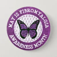 Purple  Fibromyalgia Awareness Month Ribbon Button