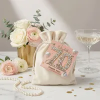 Blush Pink Pearl Gold 70th Birthday Thank You Favor Tags