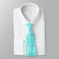 Nature Lover Leaf Design Soft Blue Green Leaves Neck Tie