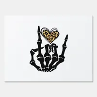 Skeleton Heart Hands Clean Graphic Mood Sign