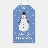 Blue Cute Snowman Snowflake Merry Christmas  Gift Tags