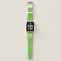 Modern Futuristic Circle SciFi Geek Monogram Green Apple Watch Band