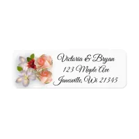 Blush Pink Rose Gold Burgundy Floral Return Label