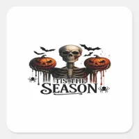 Halloween Skull Skeleton Square Sticker