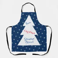 Winter snowflakes and dots pattern apron