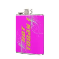 Gold "NOT TODAY!" with Silver Glitter on Pink |  Flask