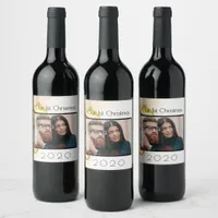 1st Christmas couple photo  Wine Label