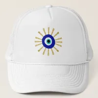 Evil Eye Greek Symbol Sunrays  Trucker Hat