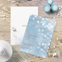 Watercolor Snowdrops Rehearsal Dusty Blue ID726 Invitation