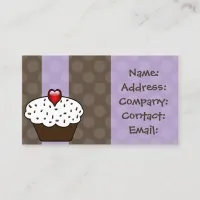 Purple Love cupcakes business Cards