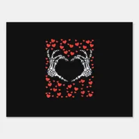 Skeleton Hand Heart Valentines Day Funny Classic Sign