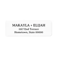 Minimalist Serif Name & 2-Line Return Address Label