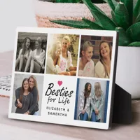 Besties For Life Script Best Friends Photo Collage Plaque