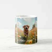 Dog photo pet name text coffee mug
