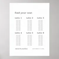 Minimalist Seating Chart Find Your Seat Wedding