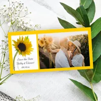 Sunflower on White Wedding Save the Date