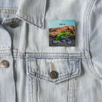 Custom Gecko Rider on Motorcycle Desert Highway Button