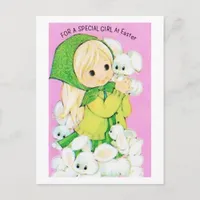 Vintage For A Special Girl at Easter Postcard