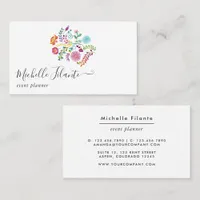 Colorful Watercolor Floral Fiesta Business Card
