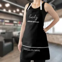 Hair Salon Business Name Employee Job White Black Apron