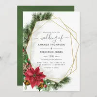 Floral Geometric Christmas Wedding Invitation