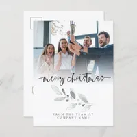 Logo Custom Photo Company Foliage Merry Christmas Postcard