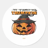 Happy Halloween Trumpkin Classic Classic Round Sticker