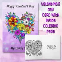 Happy Valentine's Day for Her | Coloring Page Card