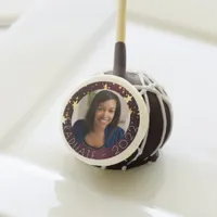 Graduation party burgundy gold stars photo 2025 cake pops
