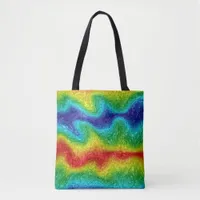 Radical Rainbow Abstract Striped Colorful Art Tote Bag