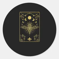 Cottagecore Aesthetic Mushroom Moth Goblincore Aca Classic Round Sticker